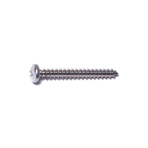 Midwest Fastener Sheet Metal Screw, #10 x 1-3/4 in, 18-8 Stainless Steel Pan Head Phillips Drive, 12 PK 77648 - main